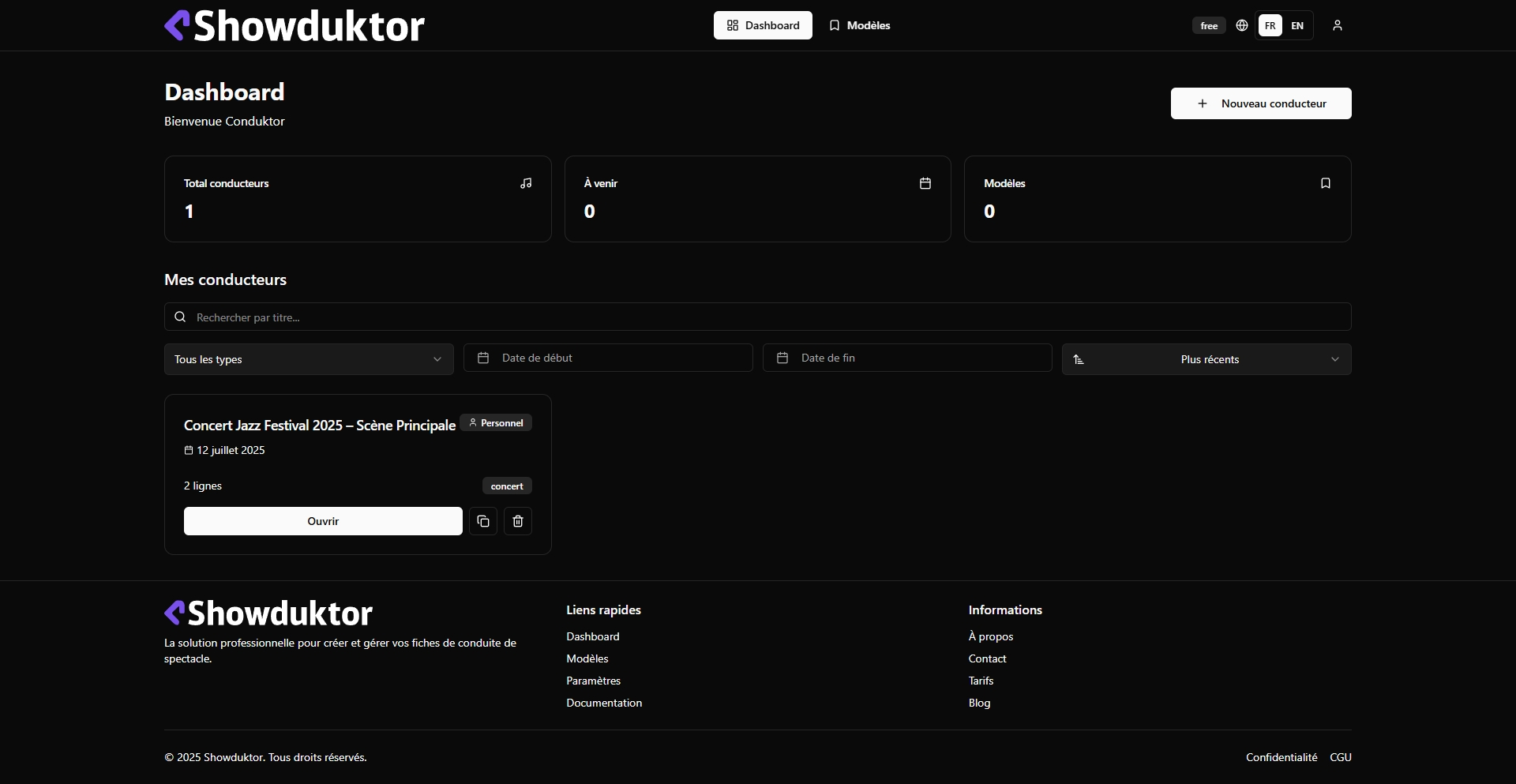 Showduktor Dashboard